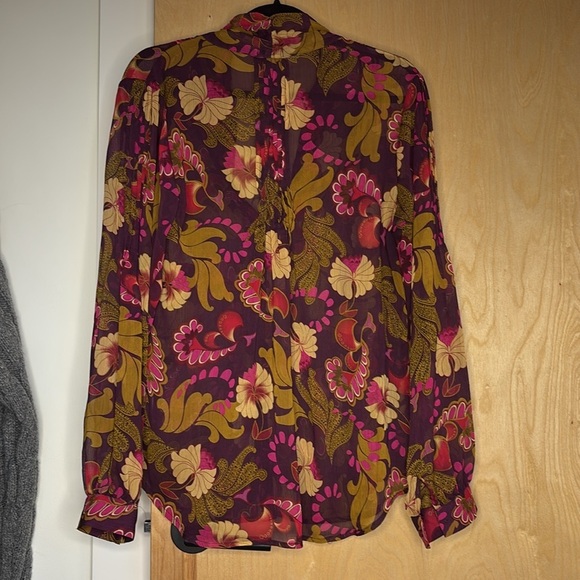 Gibson Blouse Sheer Paisley Boho Size Large - Picture 4 of 8